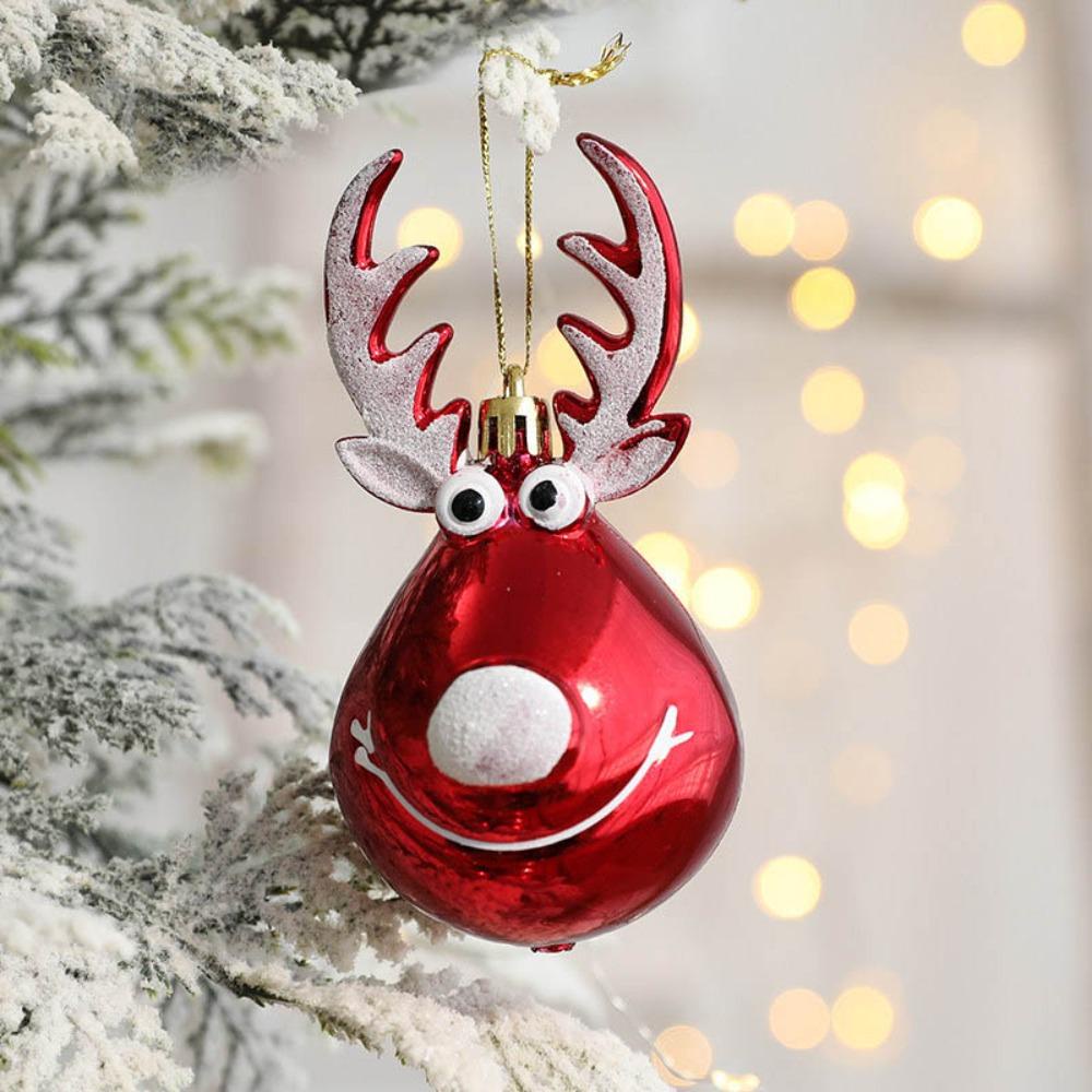 [Elegan] Christmas Decor 2pcs Kreatif Tahun Baru Plating Bola Natal Navidad Elk Pendant