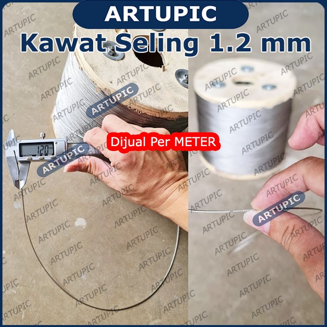 Kawat Seling 1.2 mm Kawat Selling Sling Baja Galvanise Wire Rope 1.2mm Cocok Pulley Katral Handwinch