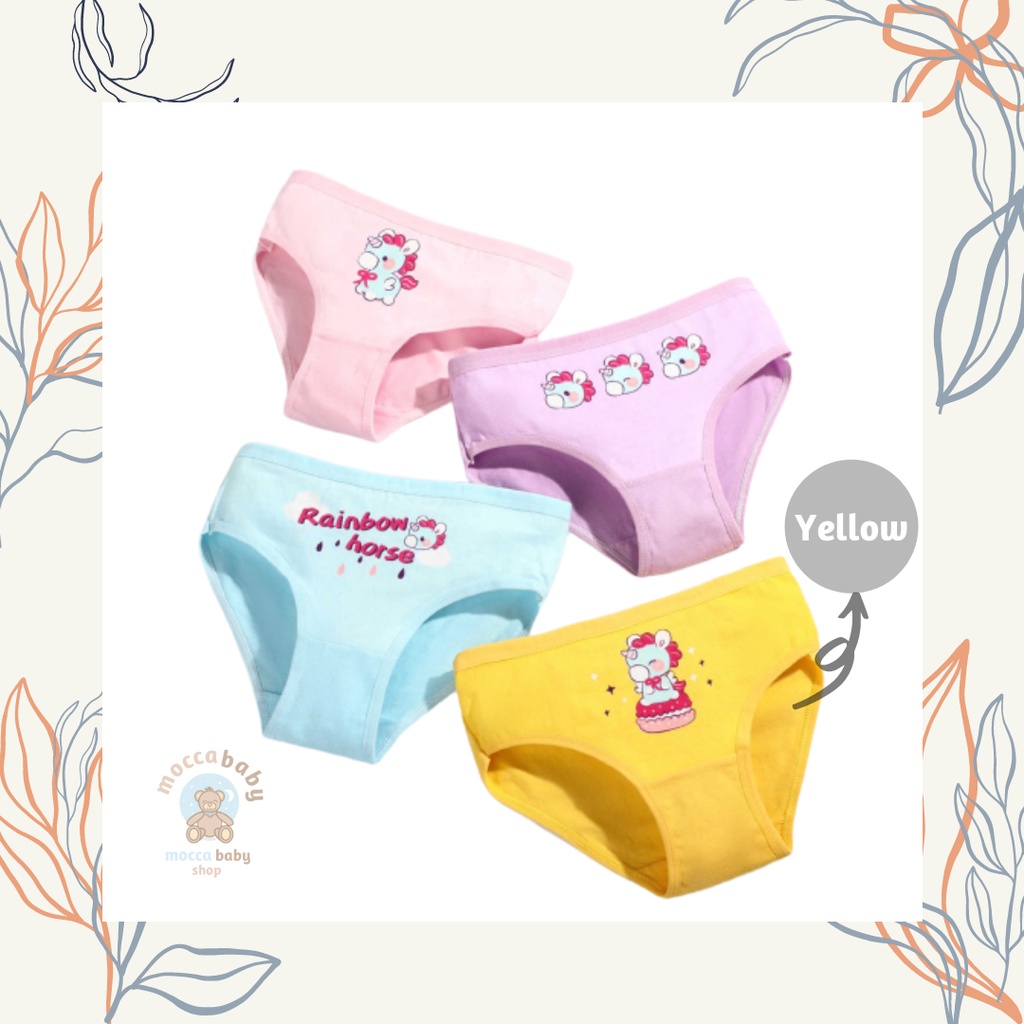 MBSS - XING DAILY CD UNICORN HORSE STG celana dalam anak perempuan bahan katun halus 2-12 Tahun