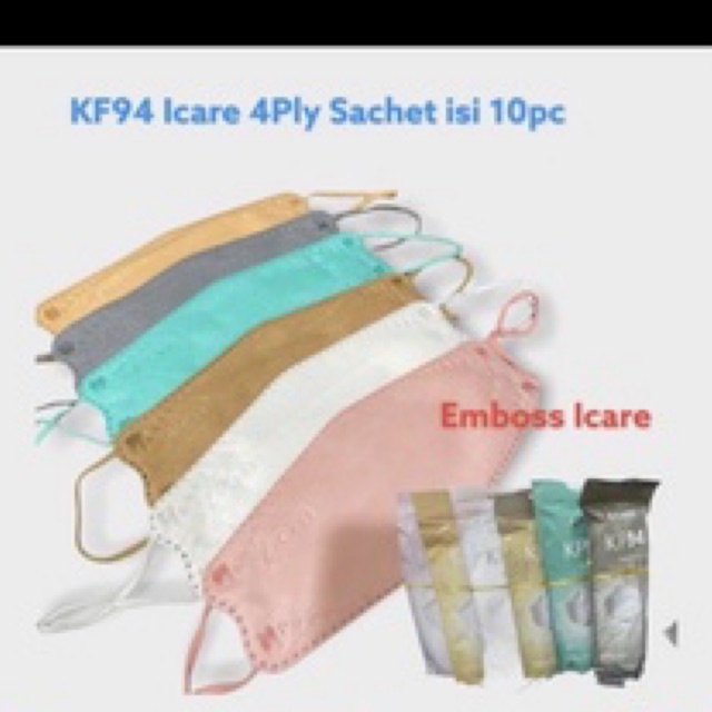 Masker KF94 ICARE 4PLY Embos I-Care Korea Earloop KF 94 Premium Quality
