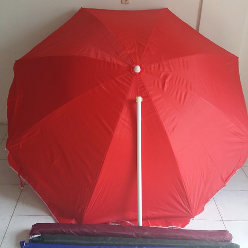 payung pantai payung dagang parasol polos kain double susun uk diameter 2 Meter