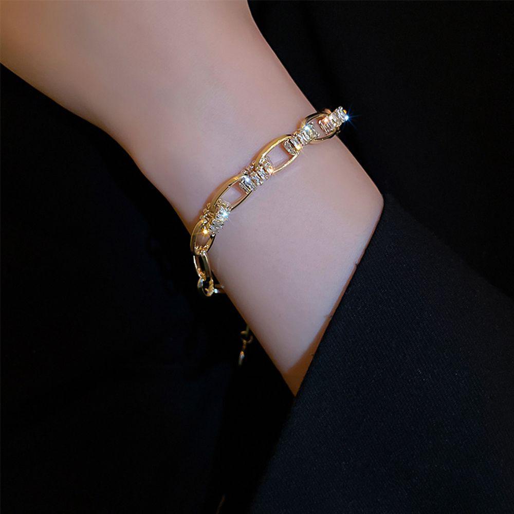 Preva Gelang Ladies Cubic Zirconia Rantai Ganda Kristal Adjustable