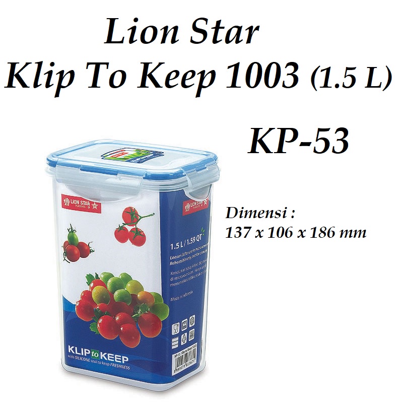Lion Star Klip To Keep 1003 (1.5 Lt) KP-53 / Toples Plastik