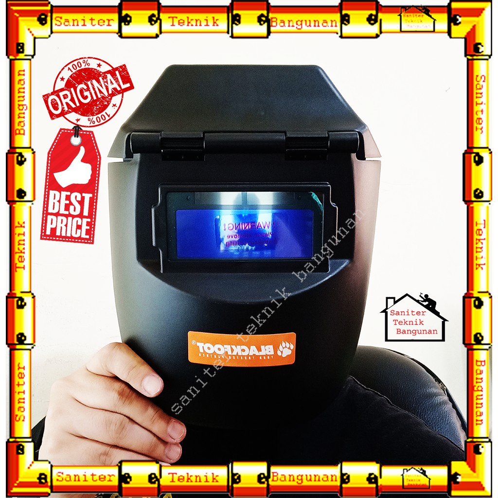 HELM LAS-TOPENG LAS OTOMATIS AUTO DARK BLACKFOOT 320 F