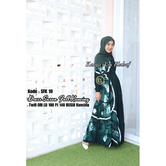 motif terbaru gamis twill batik elzhaf SFK 10