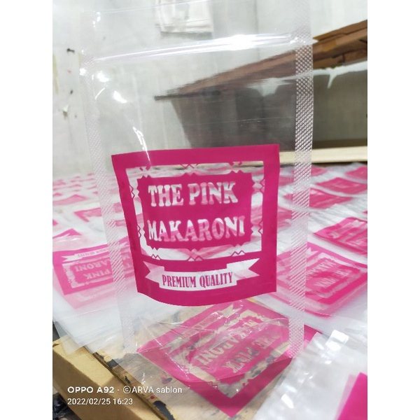 sablon Plastik kemasan Snack/keripik standing pouch