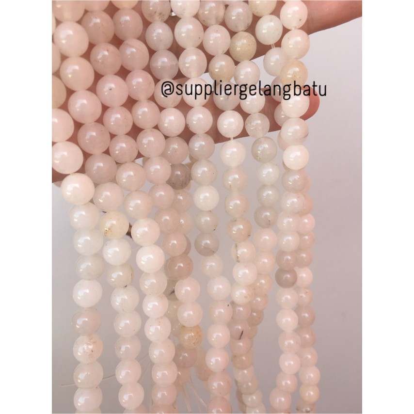 batu agate 8mm putih bening clear white akik aksesoris fashion olshop aksesoris fashion craft beads