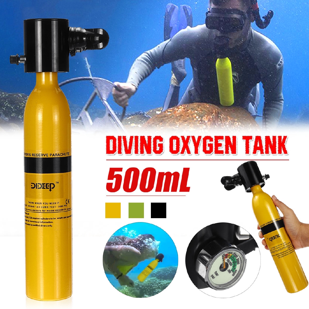 Scuba Diving Tank Oksigen Silinder Scuba Respirator Breath Valve Dengan Pengukur Tekanan Snorkling Diving Shopee Indonesia