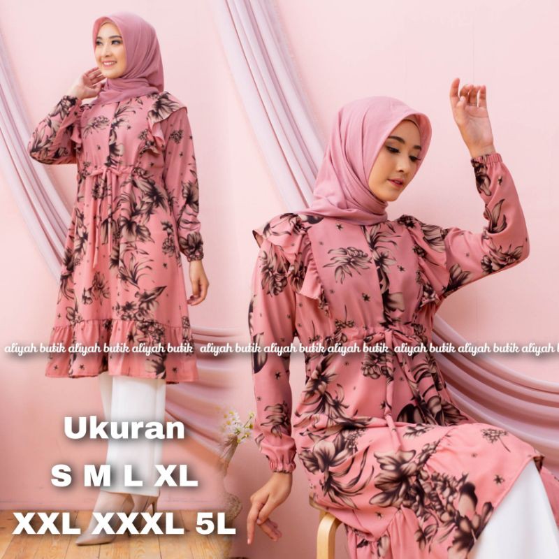 Poppy Tunik Big Size Ukuran Size S M L XL 2XL 3XL 4XL XXL XXXL  XXXXL 2L 3L 4L 5L  Tunik Wanita Jumbo Big Size Over Size