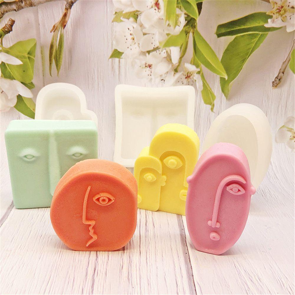 R-flower Face Silicone Candle Mold Kerajinan Membuat Ornamen Patung Cetakan