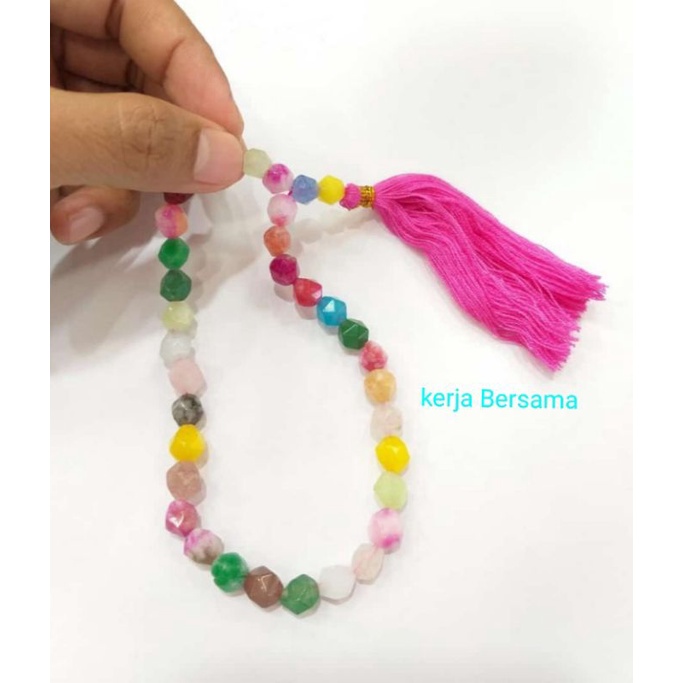 Tasbih batu akik hexagonal