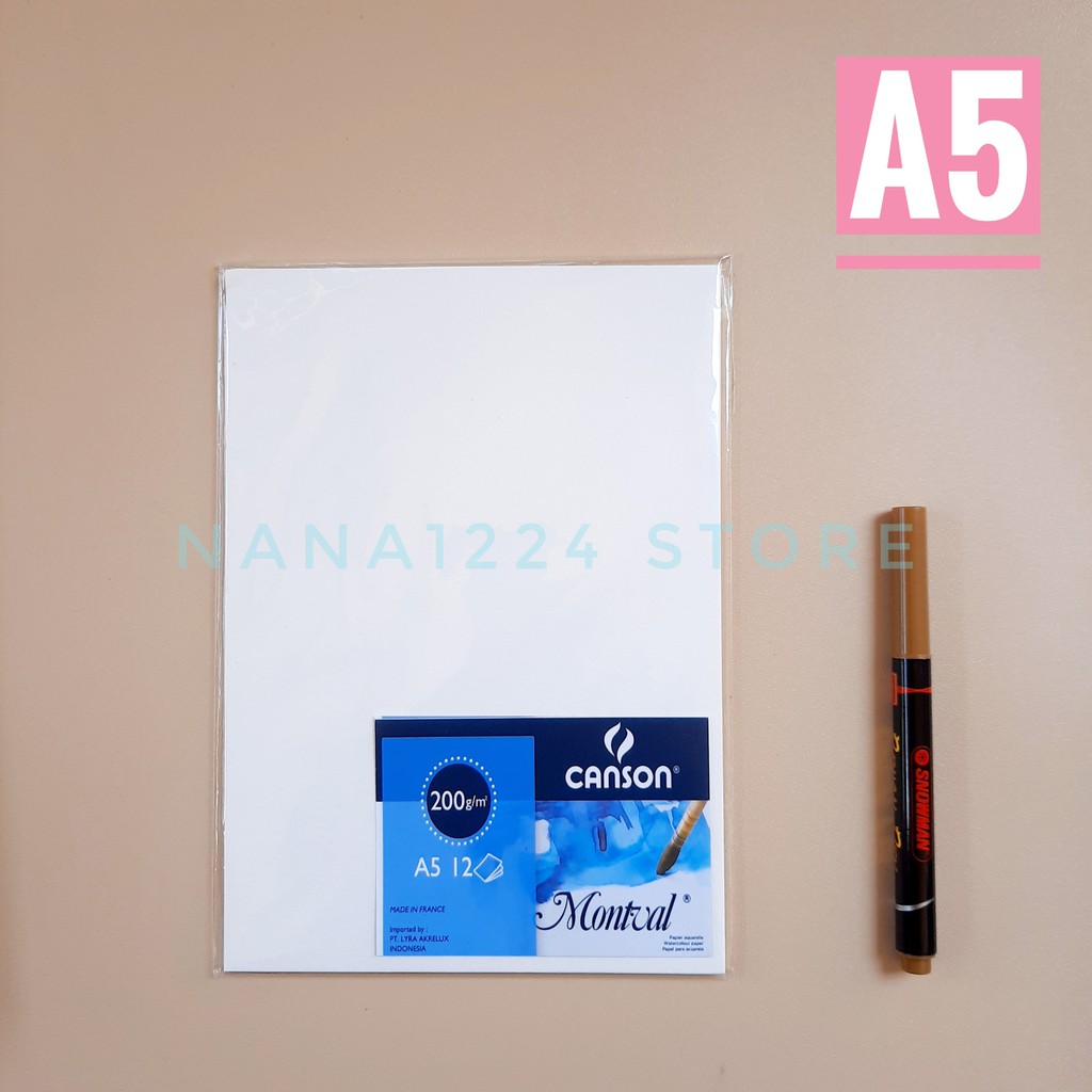

WATERCOLOR PAPER CANSON A5 200 GSM SET ISI 12 LEMBAR KERTAS CAT AIR