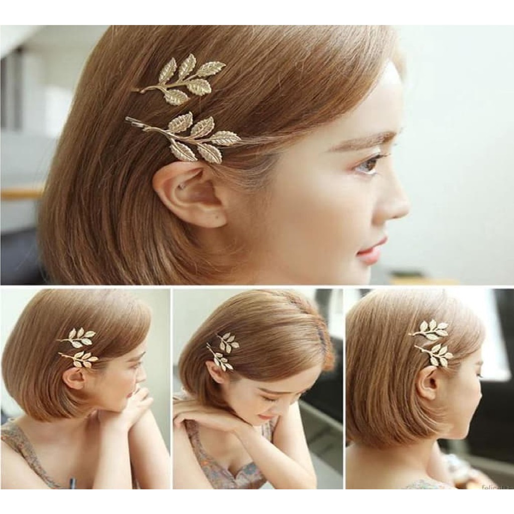 DapurCantik Jepit  Rambut  Bentuk Daun Wanita  Bahan Alloy 