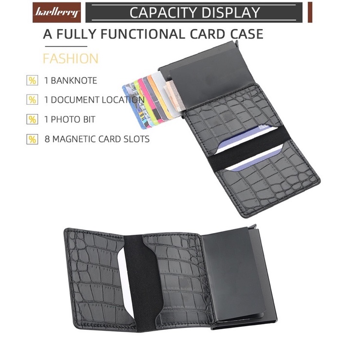 Dompet Kartu Kulit Pria Rfid Wallet Card Holder Baellerry K9130