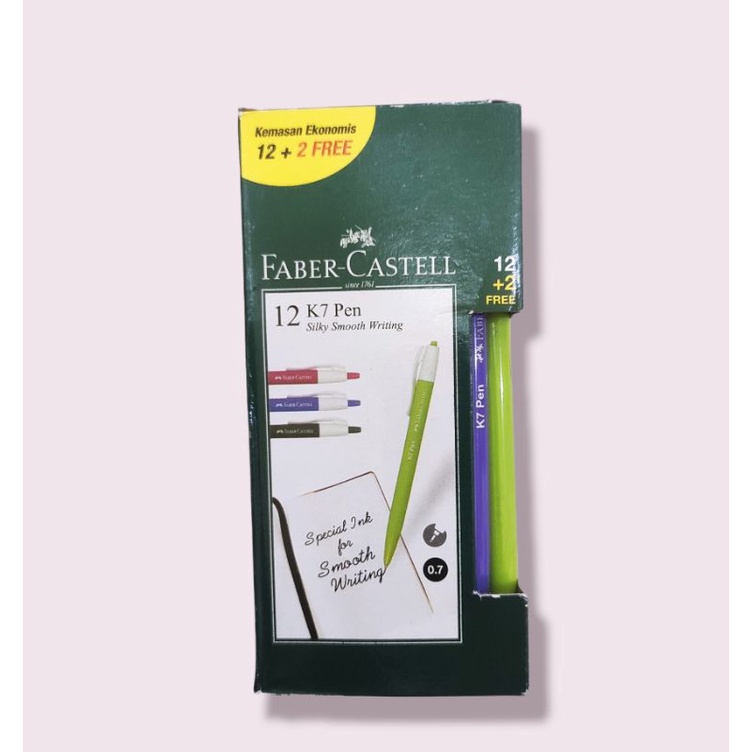 

Ballpen Faber-Castell K7 Retractable 0,7mm isi 14 pcs