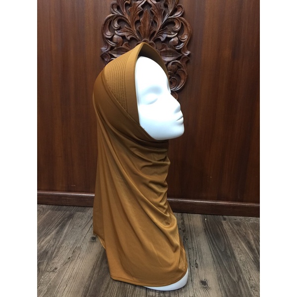 Hijab Sport Linear. Bergo Pendek, Bergo Sekolah-gold