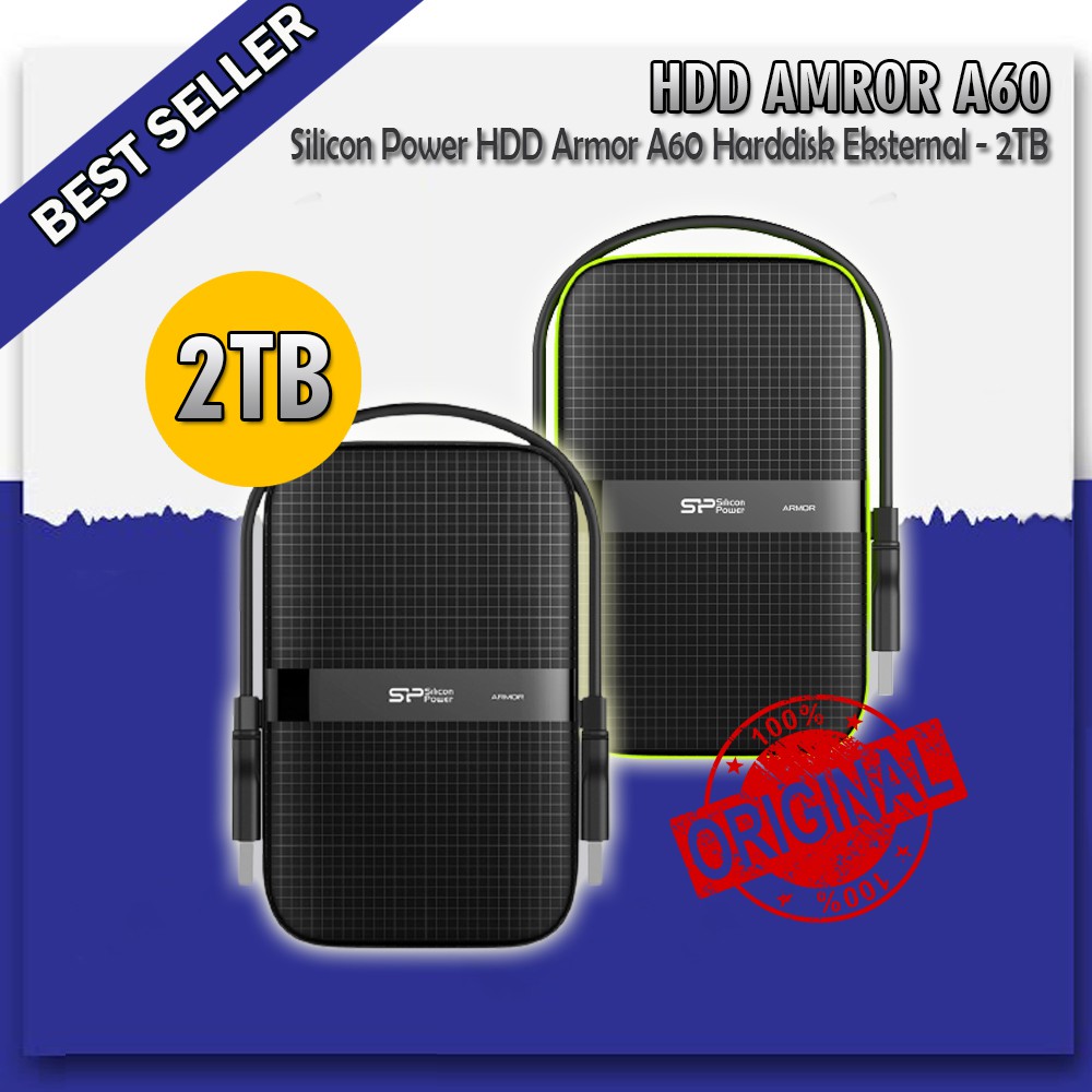 Silicon Power HDD Armor A60 Harddisk Eksternal 2TB - Shockproof