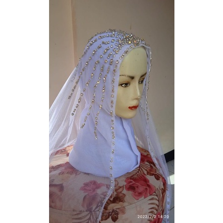 krudung pengantin full mata mewah