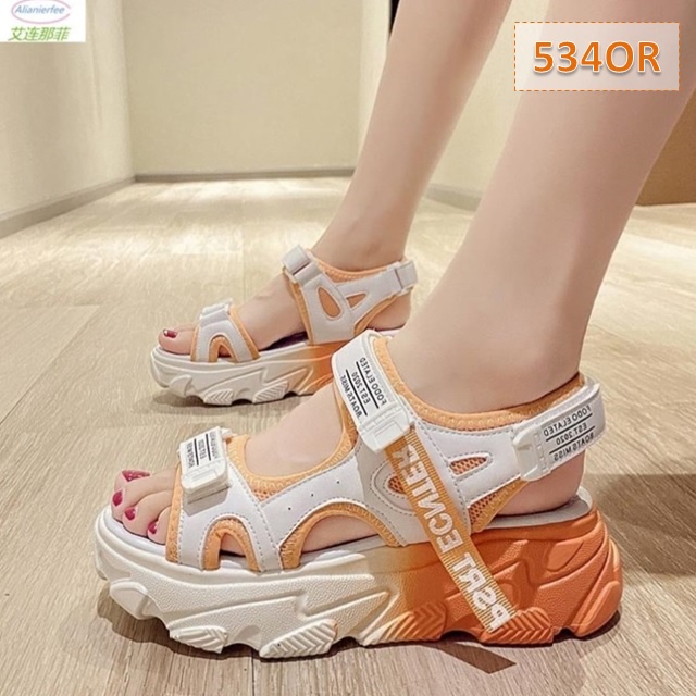 Sandal Anak Cewek Cowok Center Hitam Hijau Oren Pink (534)