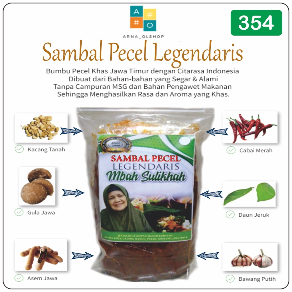 Sambal Pecel Bumbu Pecel Legendaris Sambal Asli 250 Gram 500 Gram Khas Makanan Jombang Bumbu Dapur Instan