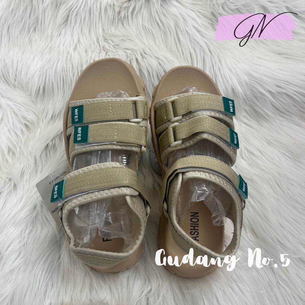 GN-6625-3 Sandal Gunung Fashion Tali Model Strap Dua Tali Belakang Import PVC