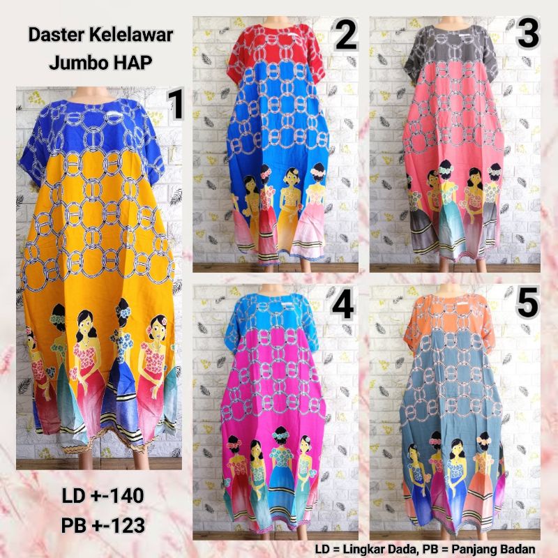 DASTER BATIK KELELAWAR LOWO JUMBO HAP BIGSIZE  ADEM HOLLA + BU TEJO ULS