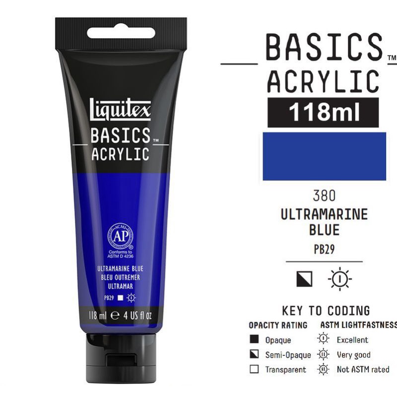 

LIQUITEX BASICS ACRYLIC COLOUR 118 ML ULTRAMARINE BLUE