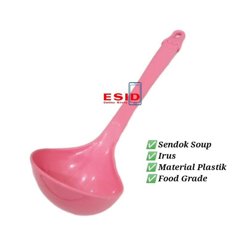 Sendok Sup Irus Soup Plastik Tahan Panas Food Grade S-148 Pink