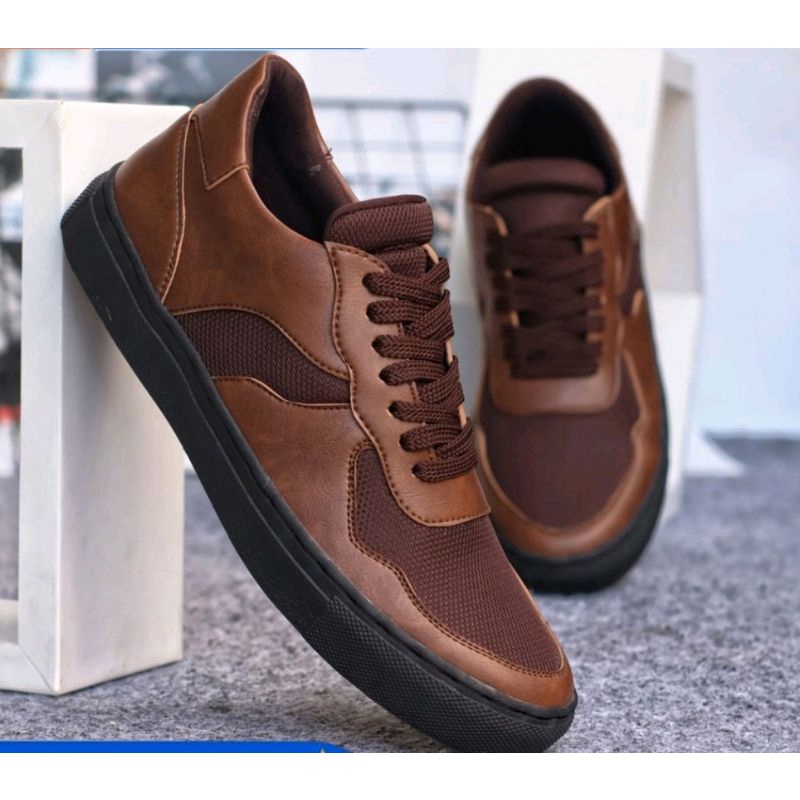 WOLFxNIRO |Sepatu Sneaker Kulit Pria Casual sneakers Sepatu Casual Pria Sepatu Pria Sneakers Sepatu Casual Cowo/Cowok Sepatu Kasual