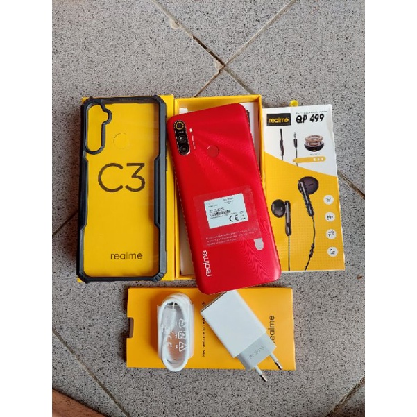 REALME C3 SECOND MULUS BEKAS FULLSET ORIGINAL 3/32 GB EX RESMI REALME INDONESIA