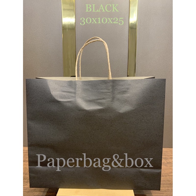 

Kantong kertas, paperbag HITAM / BLACK 30x10x25 cm/ Paper Bag/ Tas Kertas