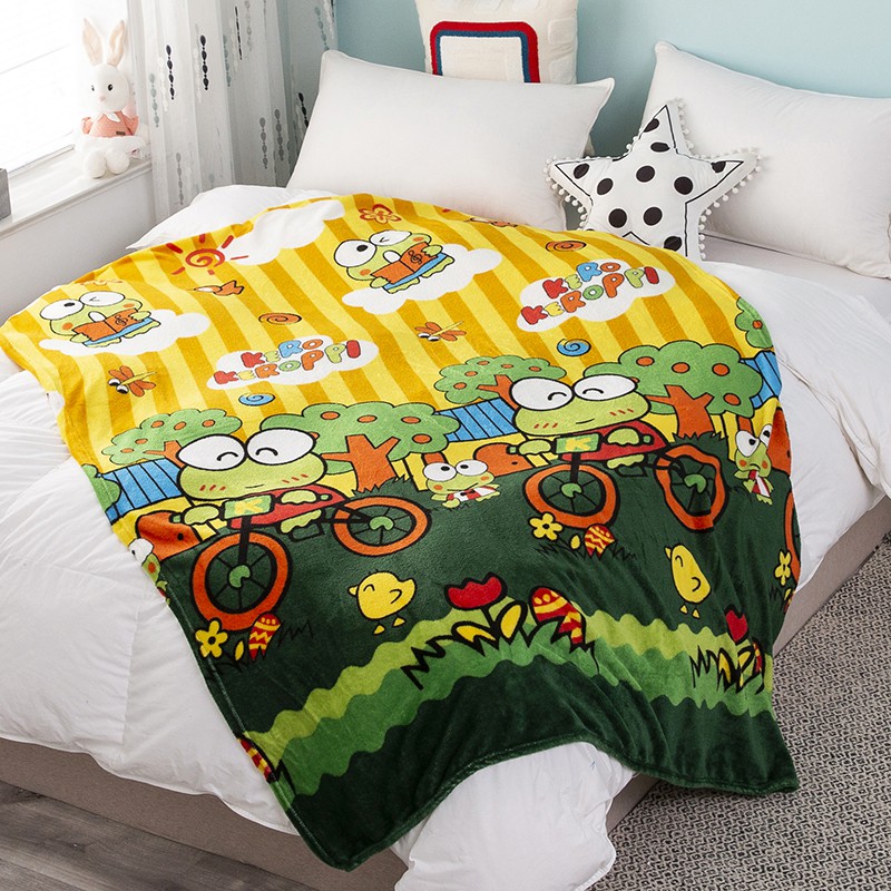 COD - HK - Selimut Karakter Bulu Halus Jumbo 150x200cm - Selimut Jumbo Doraemon Import-Keroppi