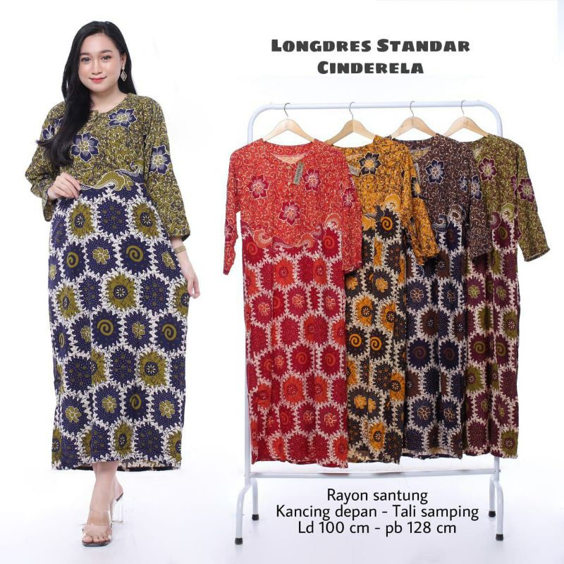 Longdres Batik Daster Batik Lengan Panjang Kekinian