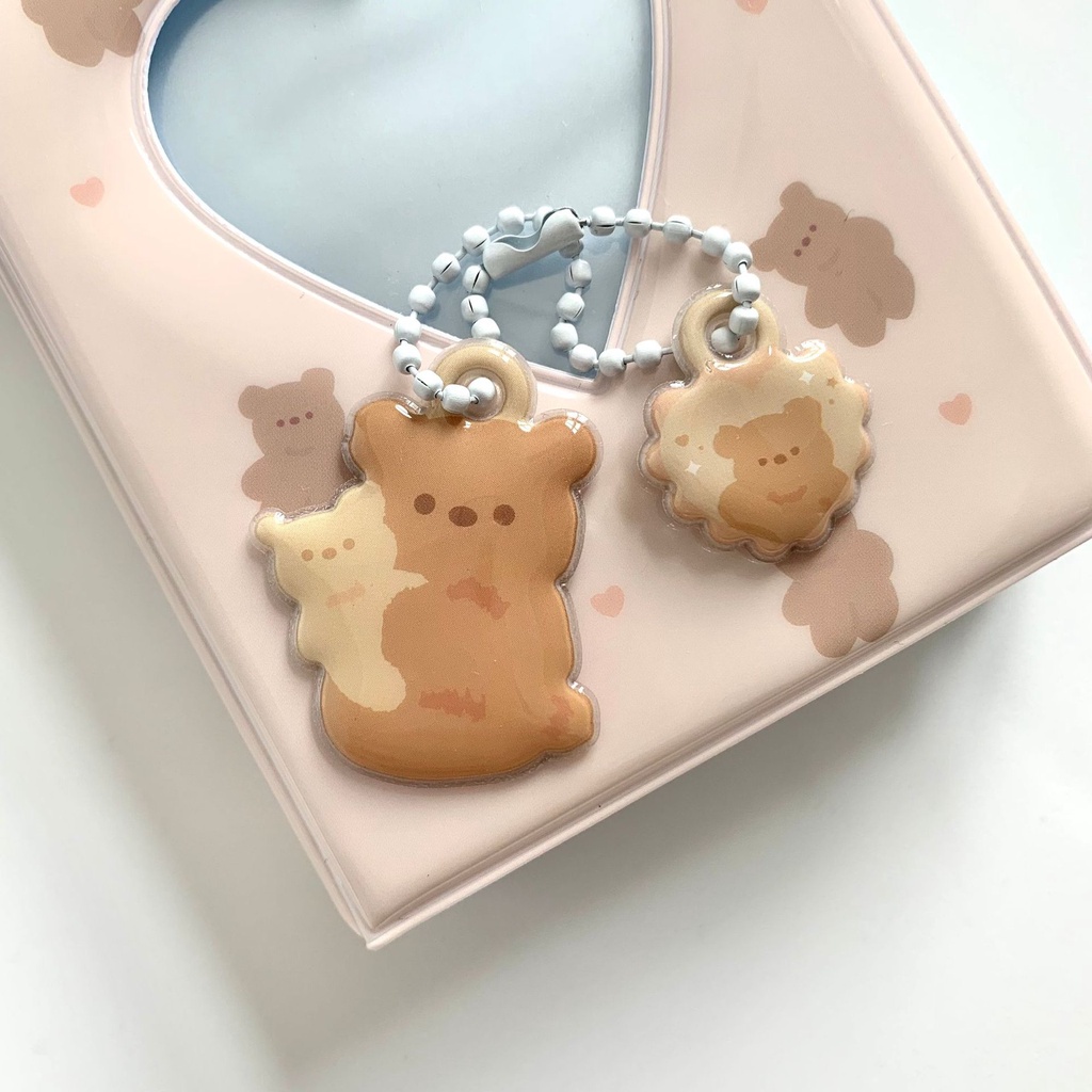 Ablum Foto Mini Lucu 3inch 40kisi Liontin Saku Untuk Koleksi Holder Kartu Gantungan Kunci Kawaii Indah