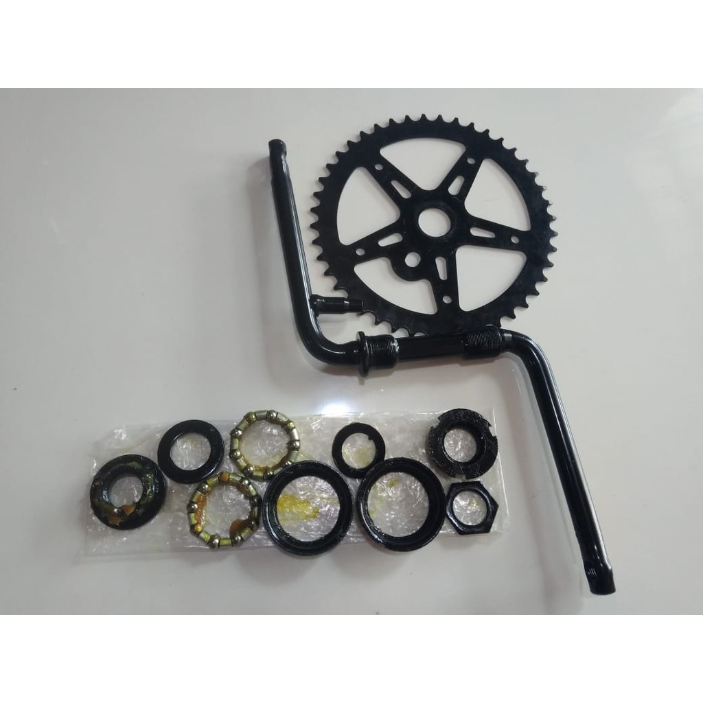 crank set gear langsung sepeda bmx 20 hitam