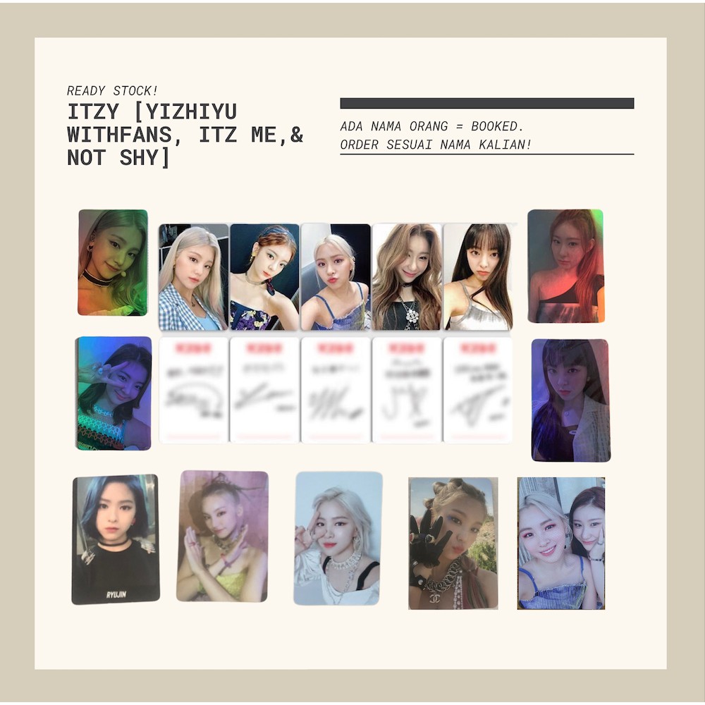 [PHOTOCARD] ITZY Not Shy Withfans Yizhiyu Itz Me Wannabe Album Photocard Ryujin Yeji Lia Chaer Yuna