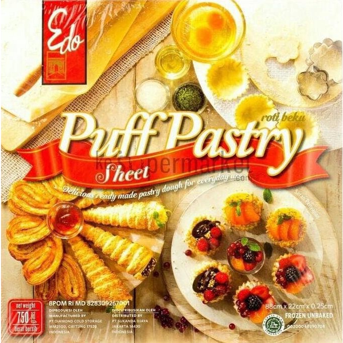 

MAKANAN BEKU / EDO PUFF PASTRY SHEET 750GR NON COD