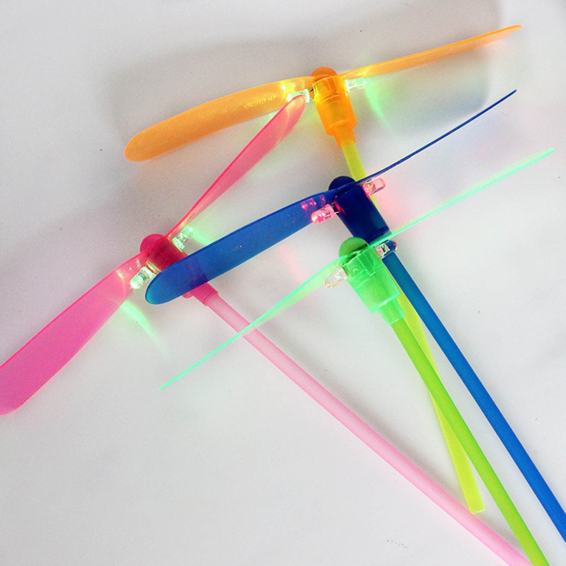 Mary Bamboo-copter Toy Mainan Luar Ruangan Untuk Balita Terbang LED Baling Terbang Mainan Taman Interaktif Dengan Tenaga