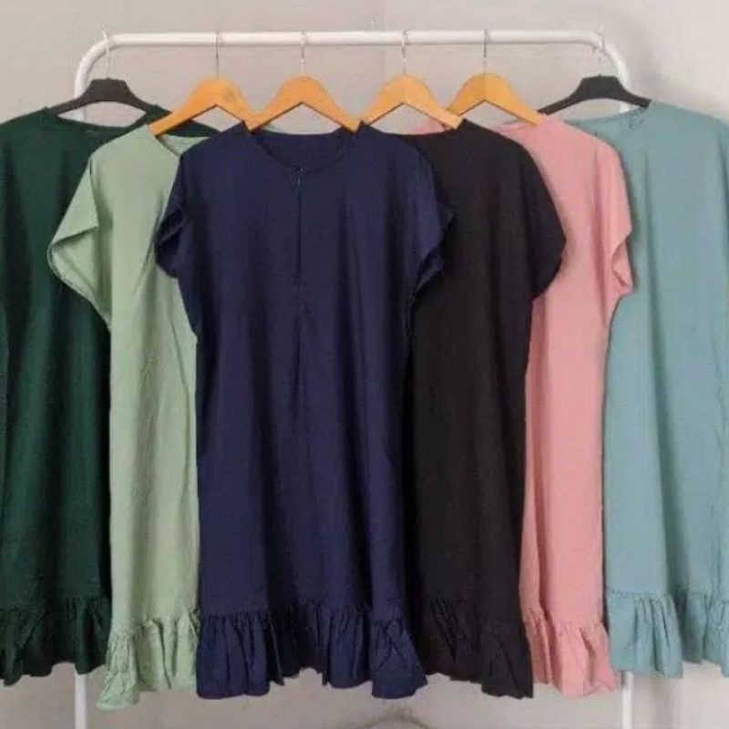 Daster Ruffle Polos Busui / Daster Busui Friendly / Daster Polos / Daster Rayon