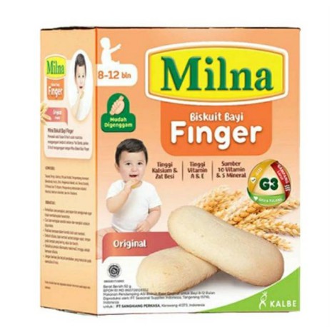 Milna Biskuit Bayi Finger Makanan Cemilan Usia 8-12 Bulan 52 Gram