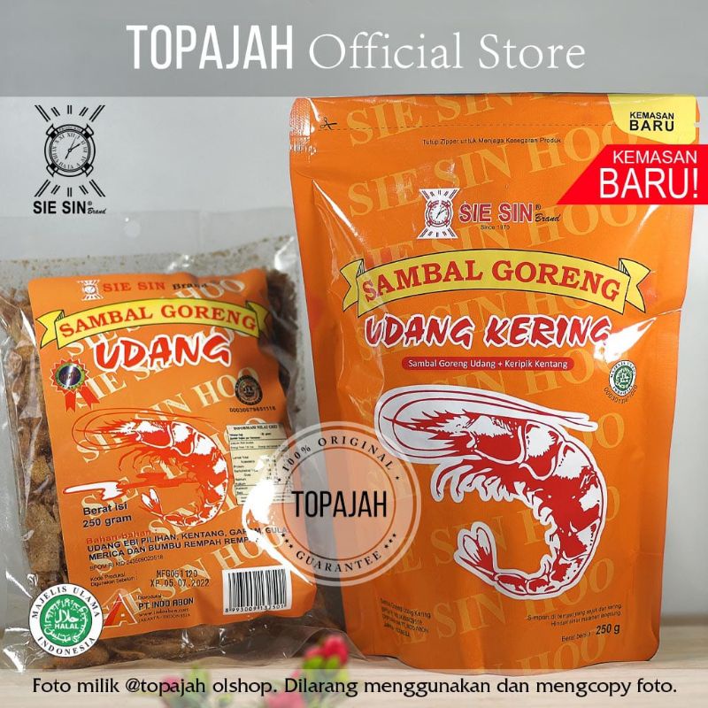 

Keripik kentang Sambal goreng udang “SIE SIN” 250gr HALAL.