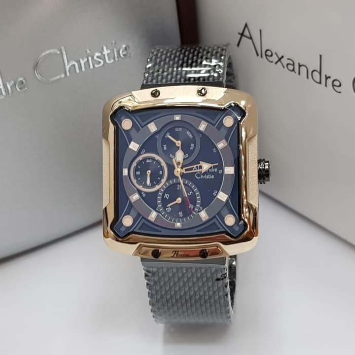 jam tangan wanita alexander cristie original ac3030 black rose gold