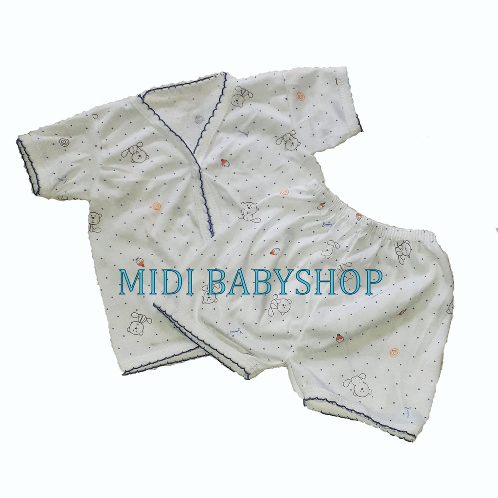 Setelan Baju Pendek + Celana Pendek Bayi Newborn Mega Baby