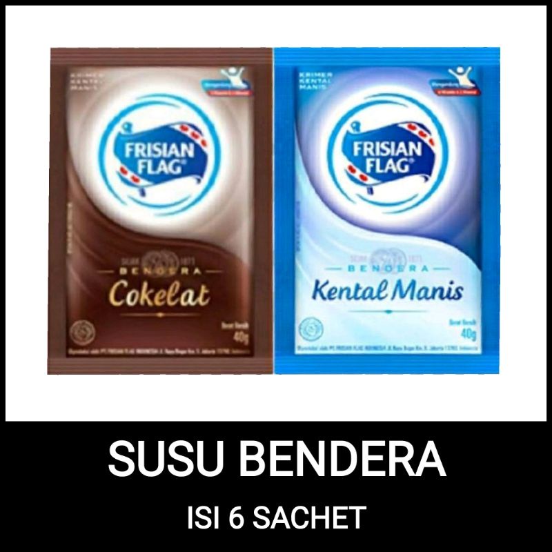

Susu bendera sachet isi 6