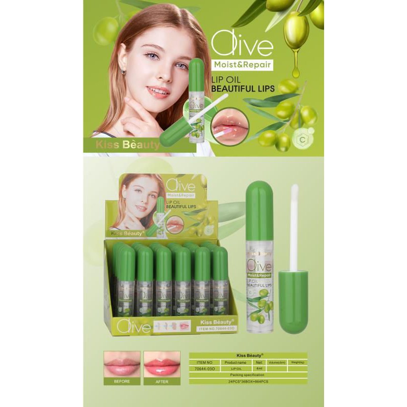 [ECER] LIP OIL KISS BEAUTY MOIST &amp; REPAIR 4 VARIAN NO.70644-03