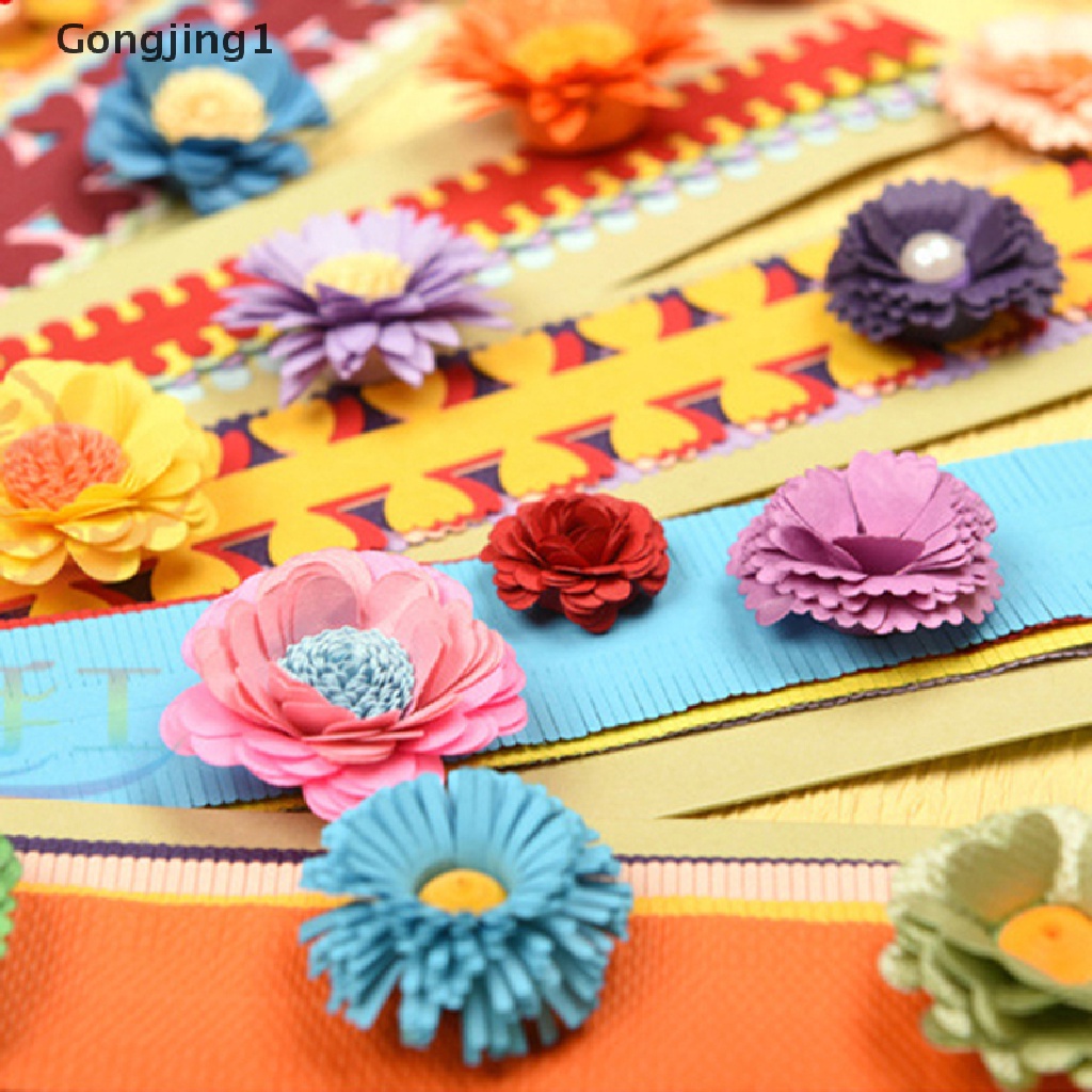 Gongjing1 1 Kantong Strip Kertas origami quilling Bunga Multi Warna Untuk craft diy