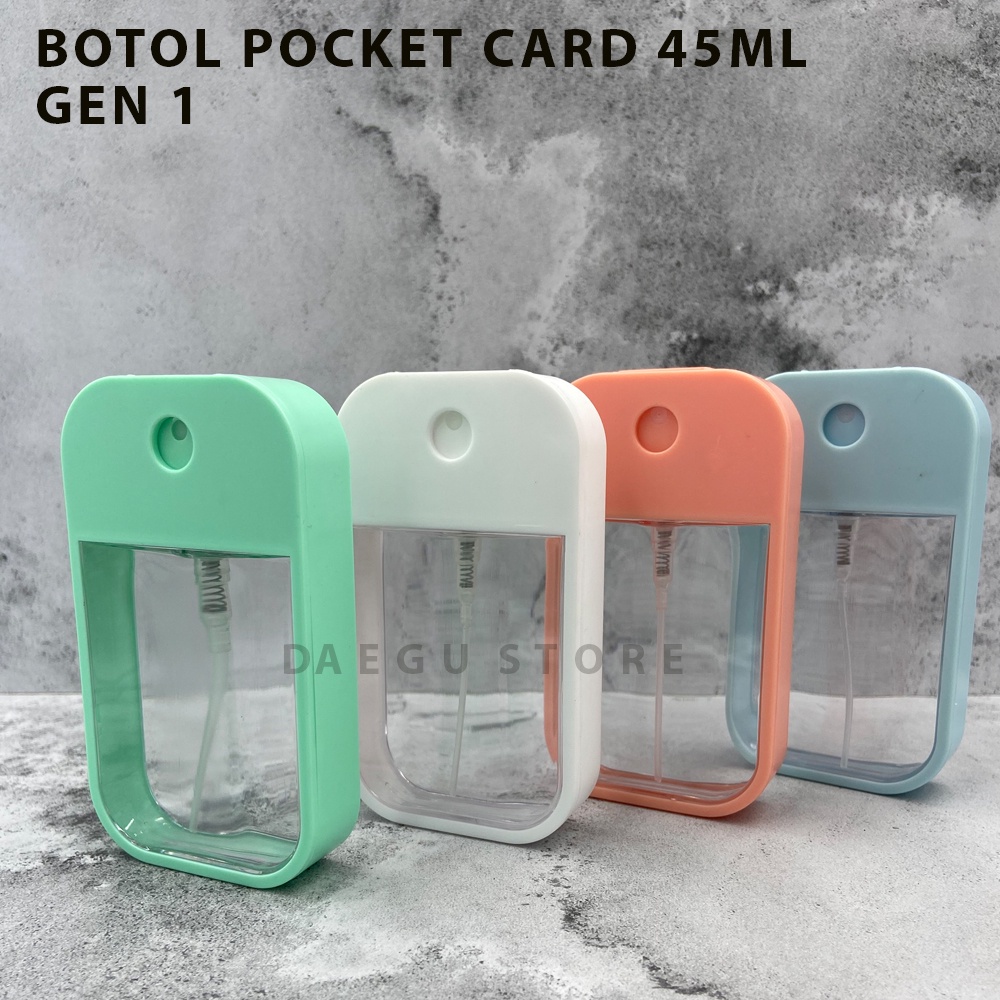 Botol Spray Kotak 45ml Pocket Card Plastik Hand Sanitizer Parfum Warna