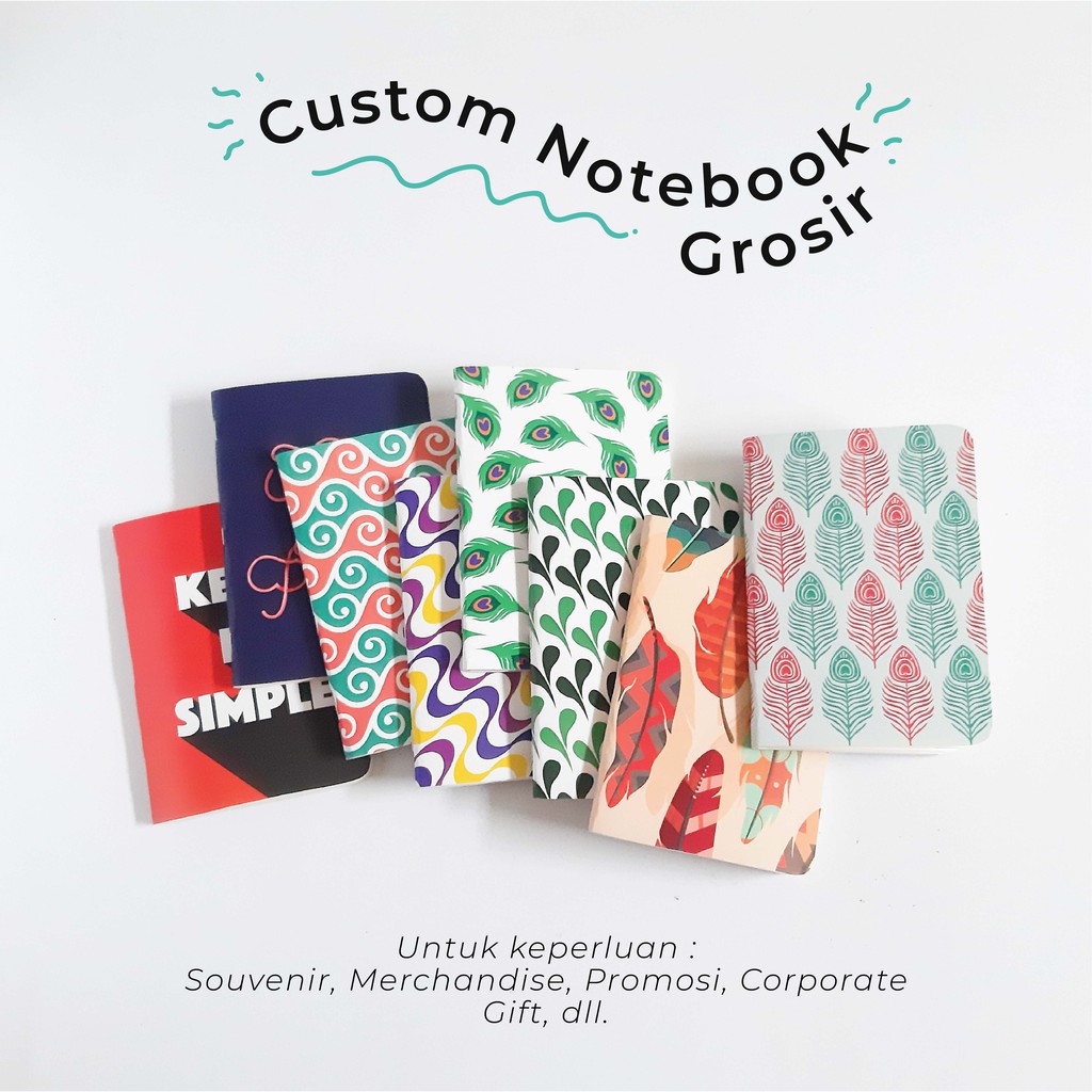 

CUSTOM NOTEBOOK GROSIR A6 ISI POLOS/ PRINT - souvenir, kado wisuda, merchandise, seminar, promosi