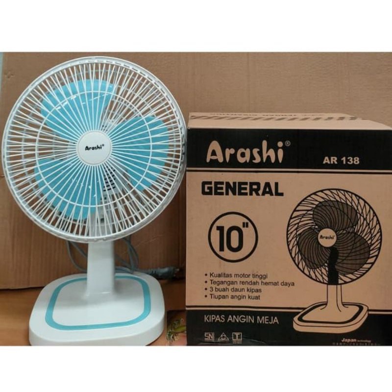 Desk Fan 10&quot; Arashi General AR-138 Kipas Angin Meja 10 Inch Arashi AR138