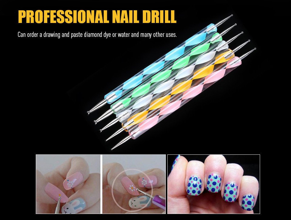 Salorie 20pcs / Set Brush Pen Nail Art Uv Gel Gagang Akrilik